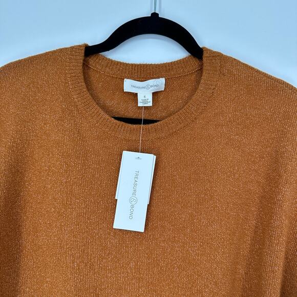Treasure & Bond Pullover Sweater Long Sleeve Crew Neck Soft Rust Womens Small - Picture 5 of 6